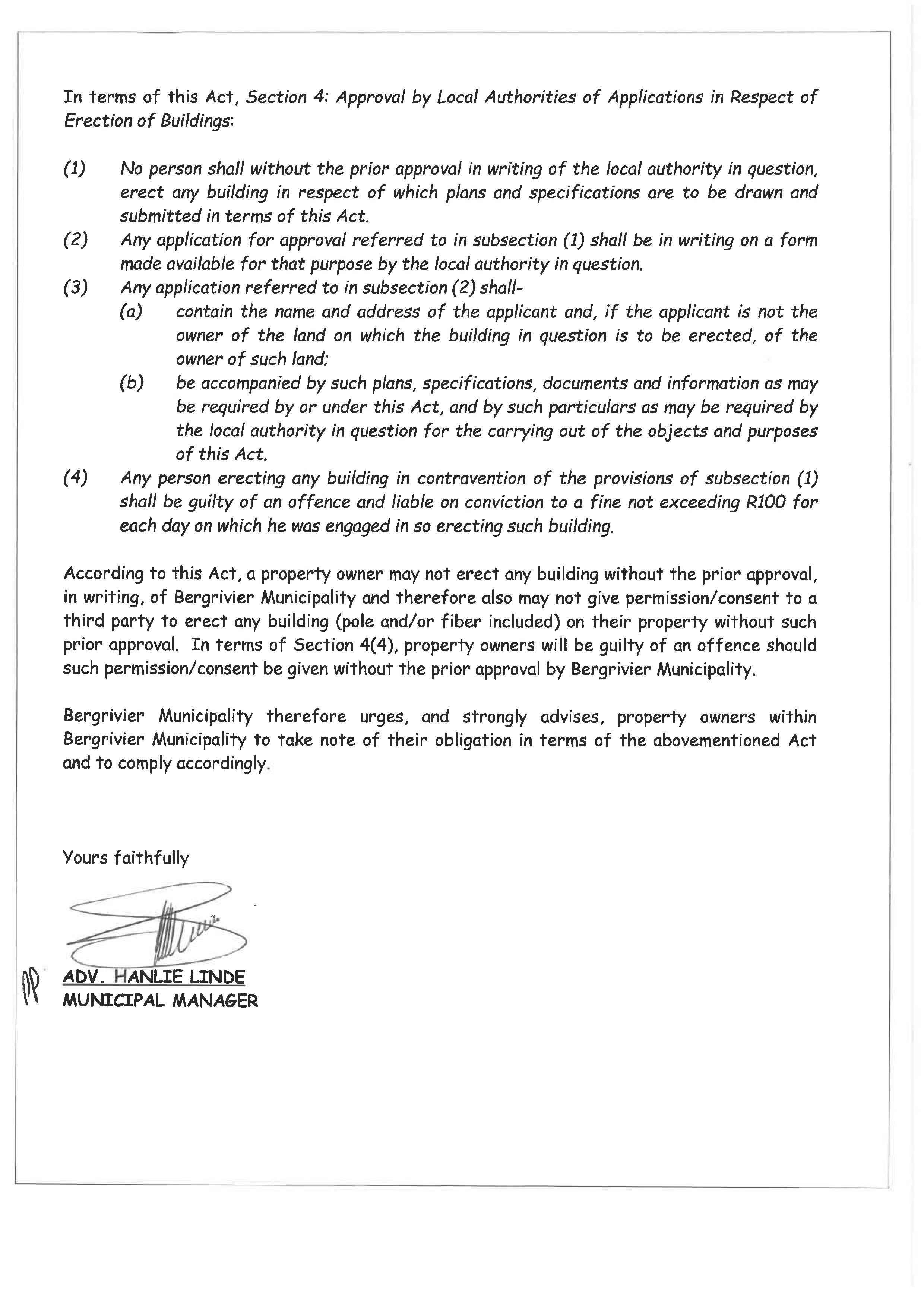 COMPLIANCE TO THE NATIONAL BUILDING REGULATIONS AND BUILDING STANDARDS